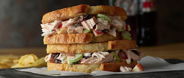 SADLER'S SMOKEHOUSE® Smoky Turkey Salad in a Sandwhich.